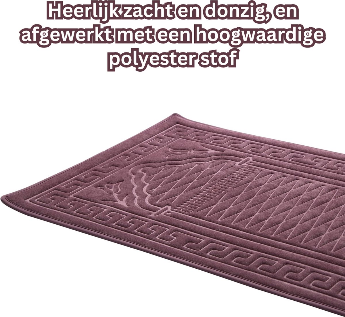 Gebedskleed - Luxe Gewatteerd Gebedskleed - Poederpaarse Pracht" Stap in een wereld van spiritualiteit en elegantie met ons "Luxe Gewatteerd Gebedskleed. Het sublieme poederpaarse ontwerp straalt verfijning en rust uit, waardoor elke gebedservaring