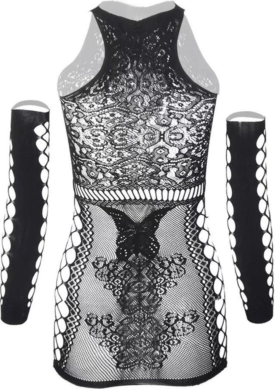 Robe en filet - Noir | bol