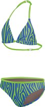 BECO zebra vibes triangel - bikini voor kinderen - blauw/groen - maat 140