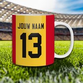 Go Ahead Eagles Mok - Voetbal Mok - Gepersonaliseerd met naam en nummer - 325ml - Voetbal cadeau Mokken - Go Ahead Eagles Artikelen Shirt Mok