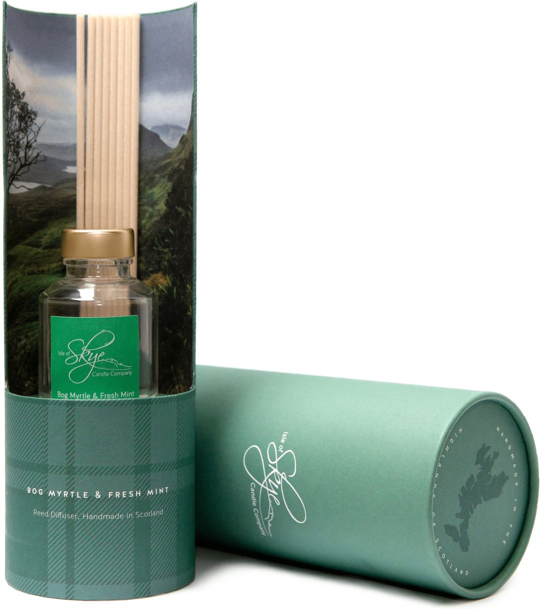 Reed Diffuser Mirte en Munt (Bog Myrtle & Fresh Mint) - 12 weken - Isle of Skye Candle