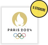 Autocollants Jeux Olympiques 2024 | 10 x 10 cm | Paris 2024 | Jeux Olympiques | France | Olympique | 5 pièces
