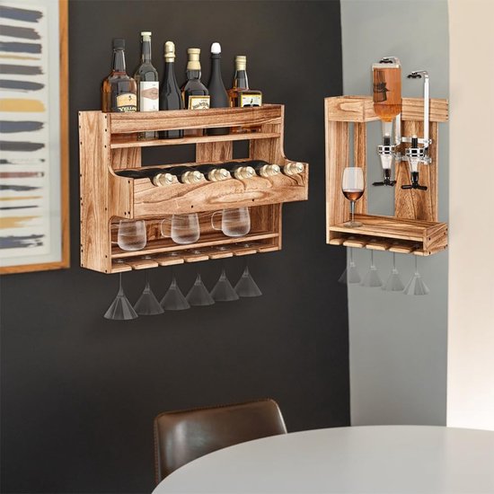 IBUYKE Casier à Vin Mural, Lot De 2, Porte Bouteille Mural En