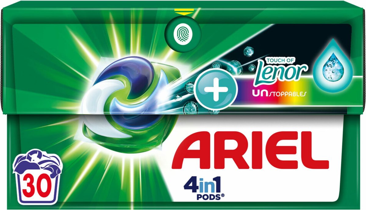 Goedkoopste 4x Ariel 4in1 Wasmiddel Pods Color Lenor Unstoppables 30 stuks