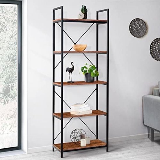 Tribesigns Hoekplank met 6 niveaus, hoog, smal boekenplank