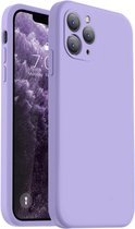 Solid hoesje Soft Touch Liquid Silicone Flexible TPU Cover [Camera all-round bescherming] - Geschikt voor: iPhone 12 Pro Max - Paars