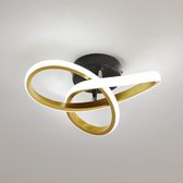 Goeco Plafondlamp - 24cm - Klein - LED - 22W - Plafondlamp Met Geometrie - Koel Wit Licht - 6000K - Gouden