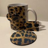 NB! Creative Boutique: Leopard skin/Luipaardvel- Mug, Keyring, Earring & Coaster Set