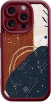 Casimoda® hoesje - Geschikt voor iPhone 13 Pro - Abstract Terracotta - Effen telefoonhoesje met lensbescherming - TPU - Backcover - Rood