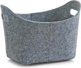 Zeller - Basket, oval, felt, grey