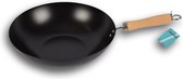 Keuken pan Antiaanbaklaag - wok pan - houten handvat - non-stick - Ø 30 cm - Wok 30 cm houten handvat