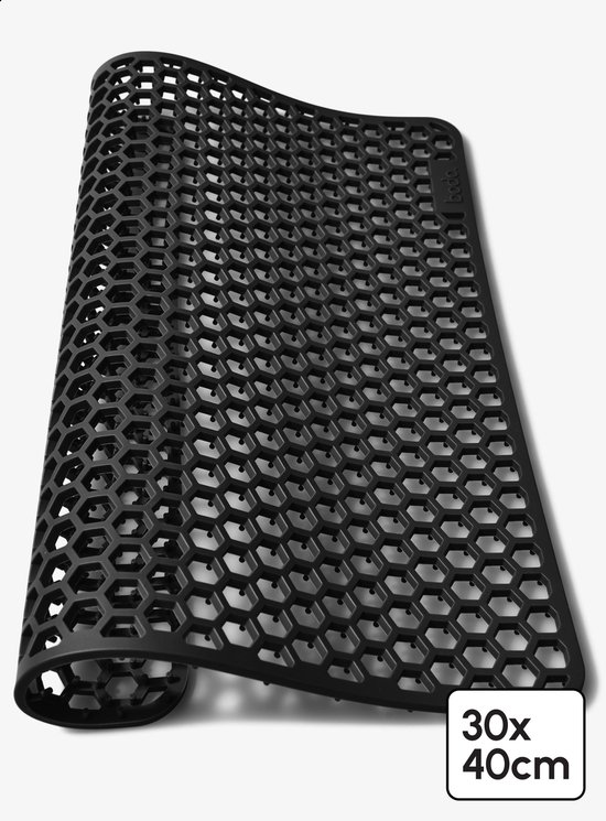 Bodo® – Tapis d'évier en Siliconen Zwart - 30 x 40 cm - Accessoires de vêtements pour bébé de Cuisine - Protecteur d'évier - Sous-verres en Siliconen - Anti rayures - Accessoires de vêtements pour bébé d'évier