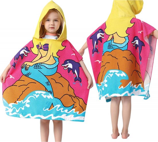 Mermaid Badcape - Cape de plage pour enfants - Poncho