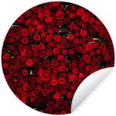 WallCircle - Stickers muraux muraux - Cercle de papier peint - Fleurs - Roses - Rouge - ⌀ 30 cm - Cercle mural - Autocollant - Autocollant de papier peint rond