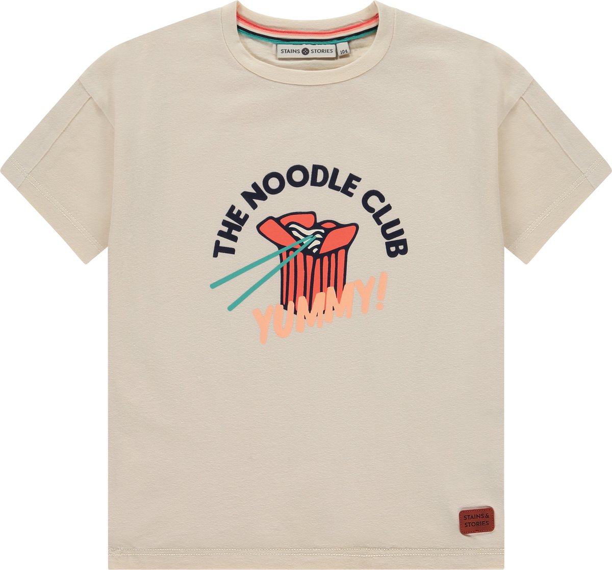 Stains and Stories boys t-shirt short sleeve Jongens T-shirt - cream - Maat 110
