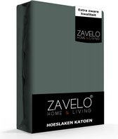 Zavelo Effen Hoeslaken Olijf Groen (Katoen) - Lits-jumeaux (180x220 cm) - Hoogwaardige Kwaliteit - Rondom Elastisch - Perfecte Pasvorm