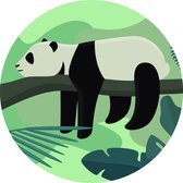 Tapis chambre enfant vinyle rond | Panda douillet | 95 cm Rond | Nos matériaux sont sans PVC et hygiéniques