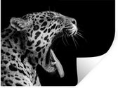 Muurstickers - Sticker Folie - Jaguar - Dier - Zwart - Wit - 40x30 cm - Plakfolie - Muurstickers Kinderkamer - Zelfklevend Behang - Zelfklevend behangpapier - Stickerfolie