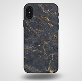 Smartphonica Telefoonhoesje voor iPhone X/Xs met marmer opdruk - TPU backcover case marble design - Goud Grijs / Back Cover geschikt voor Apple iPhone X/10;Apple iPhone Xs