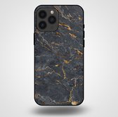 Smartphonica Telefoonhoesje voor iPhone 13 Pro Max met marmer opdruk - TPU backcover case marble design - Goud Grijs / Back Cover geschikt voor Apple iPhone 13 Pro Max