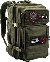 ZEUZ Tactical Rugzak Dames & Heren voor Fitness & CrossFit – Backpack - Sporttas - Militaire Army Bag - Sport Tas – 45 Liter - Groen