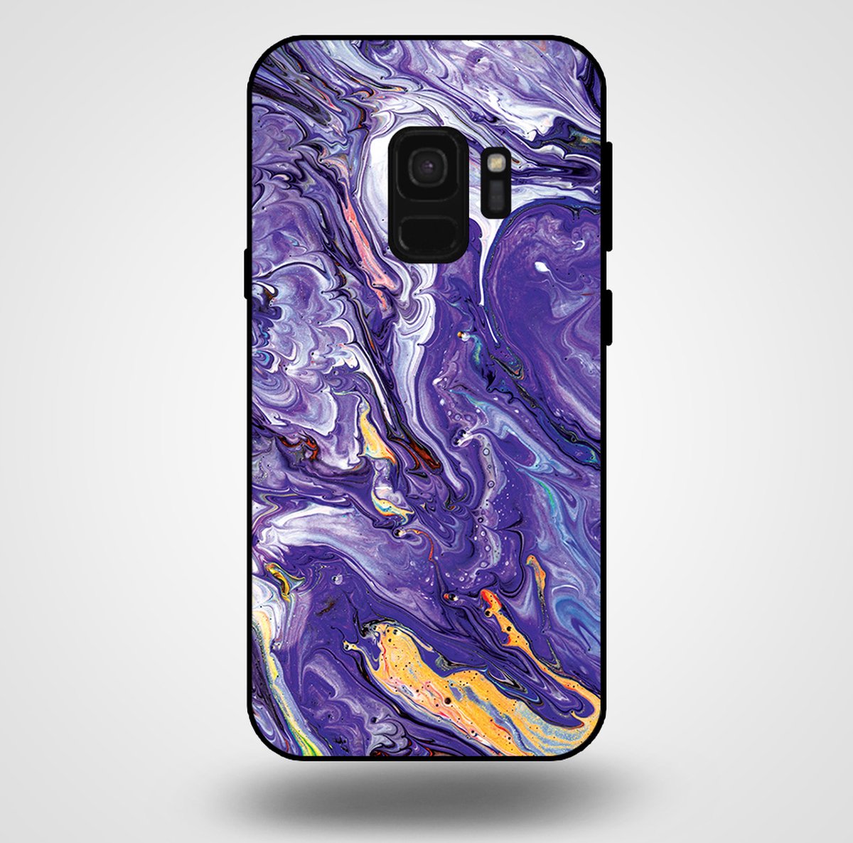 Smartphonica Telefoonhoesje voor Samsung Galaxy S9 met marmer opdruk - TPU backcover case marble design - Goud Paars geschikt voor Samsung Galaxy S9