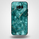 Smartphonica Telefoonhoesje voor Samsung Galaxy S8 met marmer opdruk - TPU backcover case marble design - Goud Groen / Back Cover geschikt voor Samsung Galaxy S8