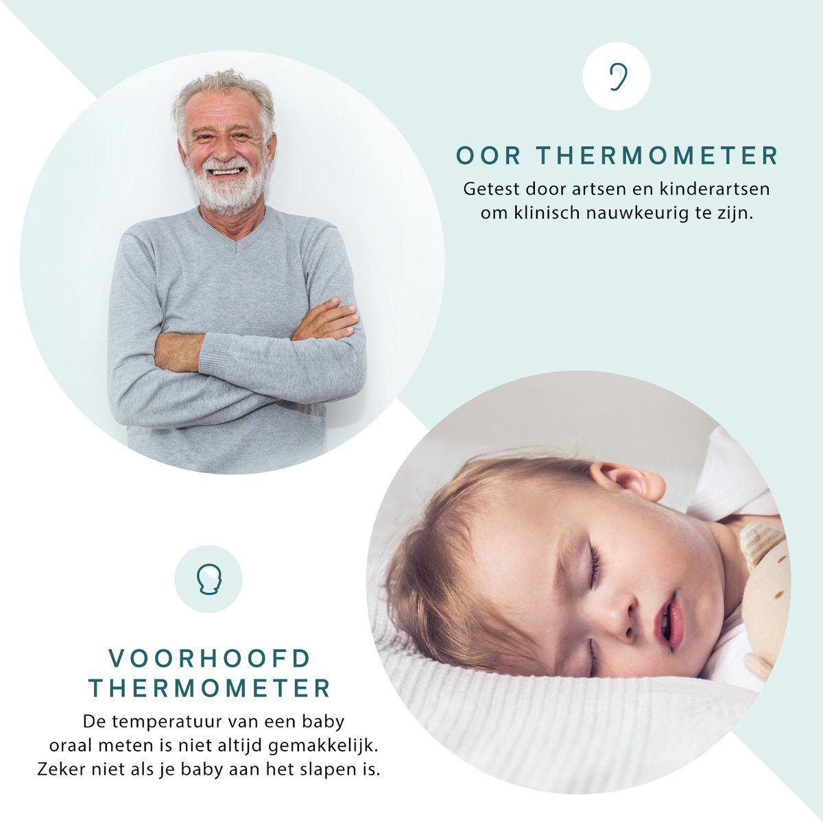 Bintoi X200 - Thermometer - Oorthermometer & Voorhoofd Thermometer - Digitale Koortsthermometer voor Baby & Volwassene - Snel & Nauwkeurig - Incl. Batterijen & Tasje — cadeau in Cadeau-ideeën - foto 3