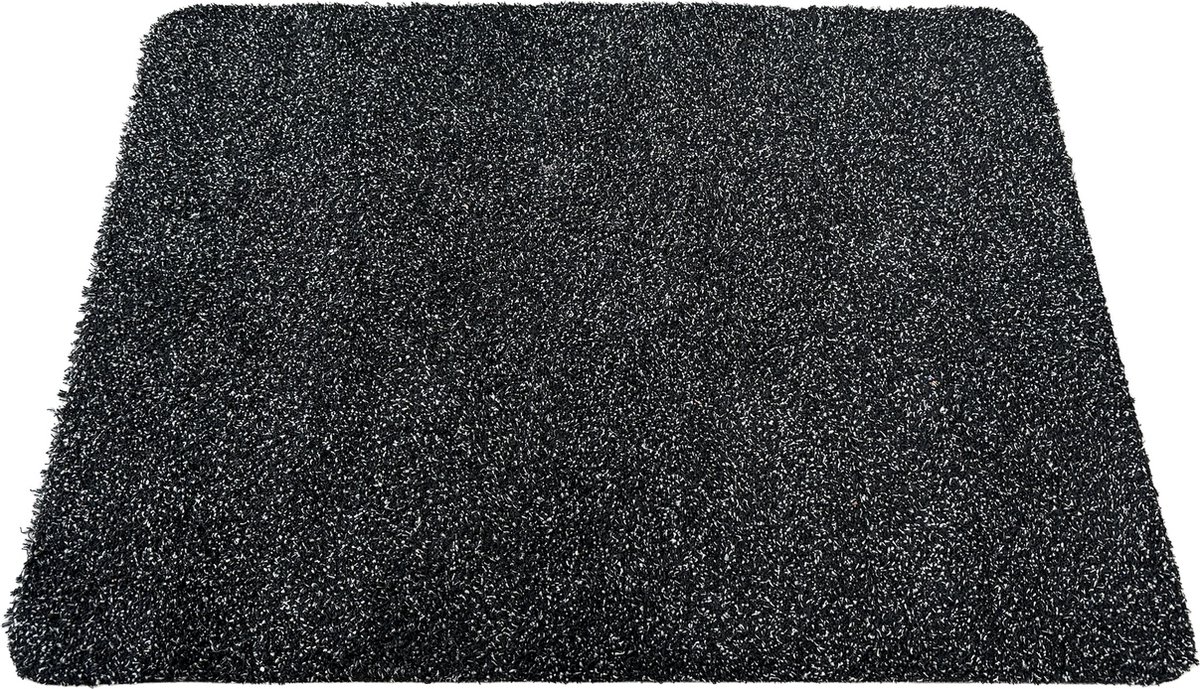 JYG Tapijtloper KATCOT 80 x 600 cm – XXL Droogloopmat – Katoen & Microvezel – Antraciet Zwart / Antraciet