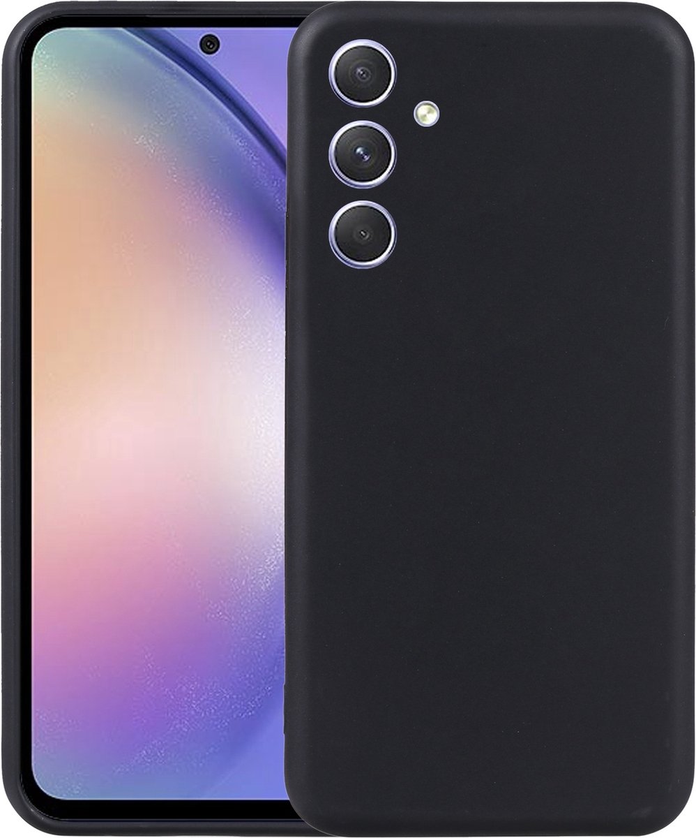 Flexibele achterkant Silicone hoesje Zwart Geschikt voor: Samsung Galaxy A55