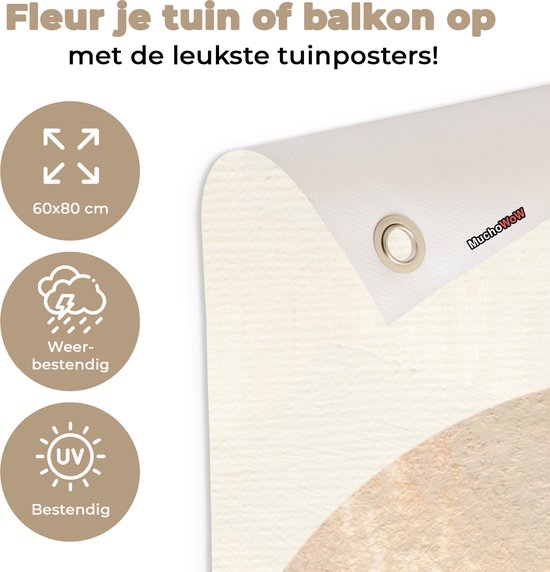 Tableau jardin Formes - Beige - Abstrait - 60x80 cm - Poster jardin