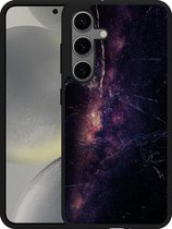 Cazy Hardcase Hoesje geschikt voor Samsung Galaxy S24 Black Space Marble