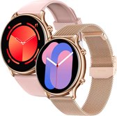 Cinturio Elegance Smartwatch voor dames - Twee bandjes goud en roze!