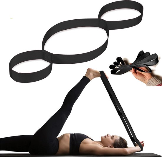 2 Yoga Stretching Bänder Mit 8 Schleifen - Dehnungsband Gymnastik Pilates