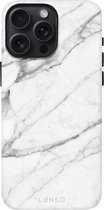 Lunso Geschikt voor iPhone 15 Pro Back cover hoesje magnetisch - Marble Vana