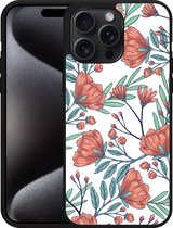 Cazy Hardcase Hoesje geschikt voor iPhone 15 Pro Max Poppy Roses