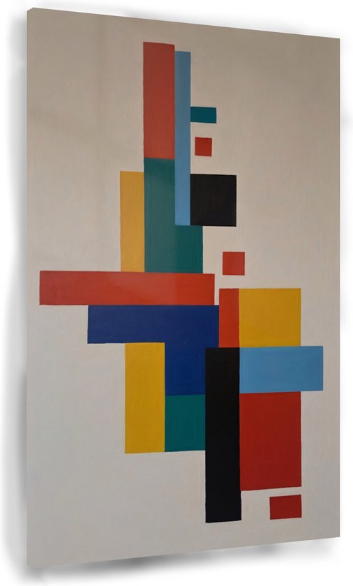 Peinture de formes colorées - Peinture abstraite sur verre - Peinture sur verre art minimal - Décoration murale chambre d'enfant - Verre acrylique - Oeuvre - 40 x 60 cm 5mm