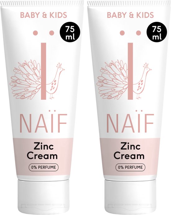 Naïf - Zink Crème - Voordeelset - Baby & Kids - Lichaamsverzorging - Helpt Bij Luieruitslag - 0% Parfum - 2x75ml