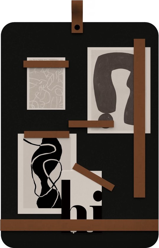 Magneetbord 50x35 Handles and more® LICHTBRUIN / bord Zwart