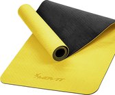 Yoga mat - Yogamat - Fitness mat - Sport mat - Fitness matje - Pilates mat - Oprolbaar - 190 x 60 x 0.6 cm - Geel