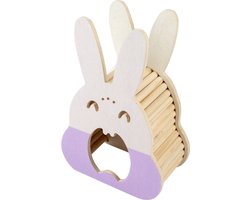 Duvoplus - Hok - Knaagdier - Knaagdieren Houten Speelhuis Konijn 16,5x8,5x24cm Meerkleurig - 1st