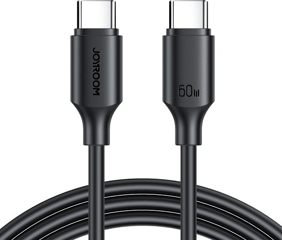 Joyroom 1m USB-C kabel - 60W Snellader - Zwart