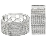 Juwelier Zwartevalk Zilveren Gerhodineerd Oorbellen Met Zirkonia Ø 24mm / Dikte 11mm--