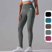 UNA - Legging de sport femme - Vêtements de sport femme - Pantalon de sport femme - Yoga Vêtements Femme - Squat proof - Taille haute - Shapewear - Grijs Taille S