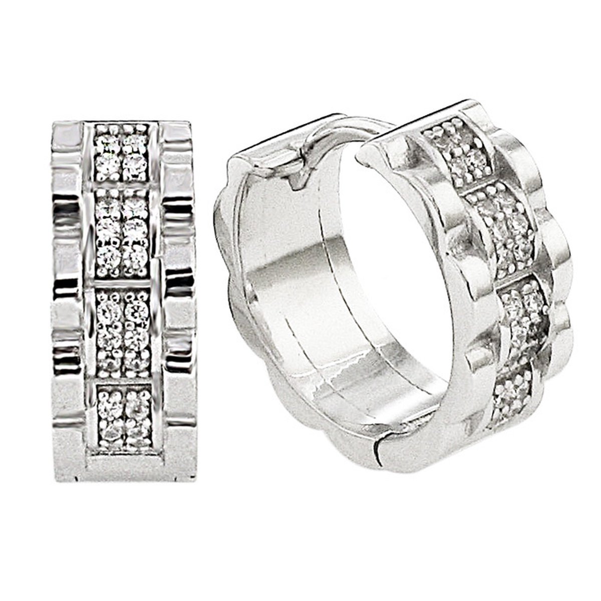 Juwelier Zwartevalk zilveren (gerhodineerd) oorbellen met zirkonia 22.214--