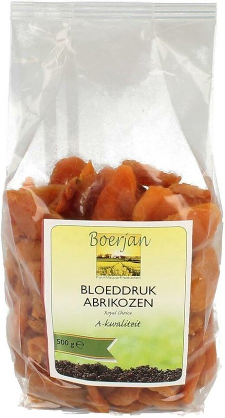 Zak met gedroogde Boerjan abrikozen, 500g, Royal Choice, A-kwaliteit.