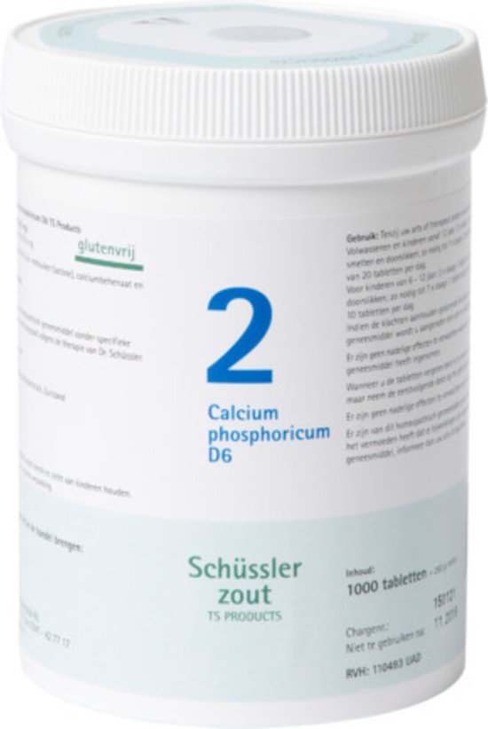 Pfluger Schussler Zout nr 2 Calcium Phosphoricum D6 - 1 x 1000 tabletten