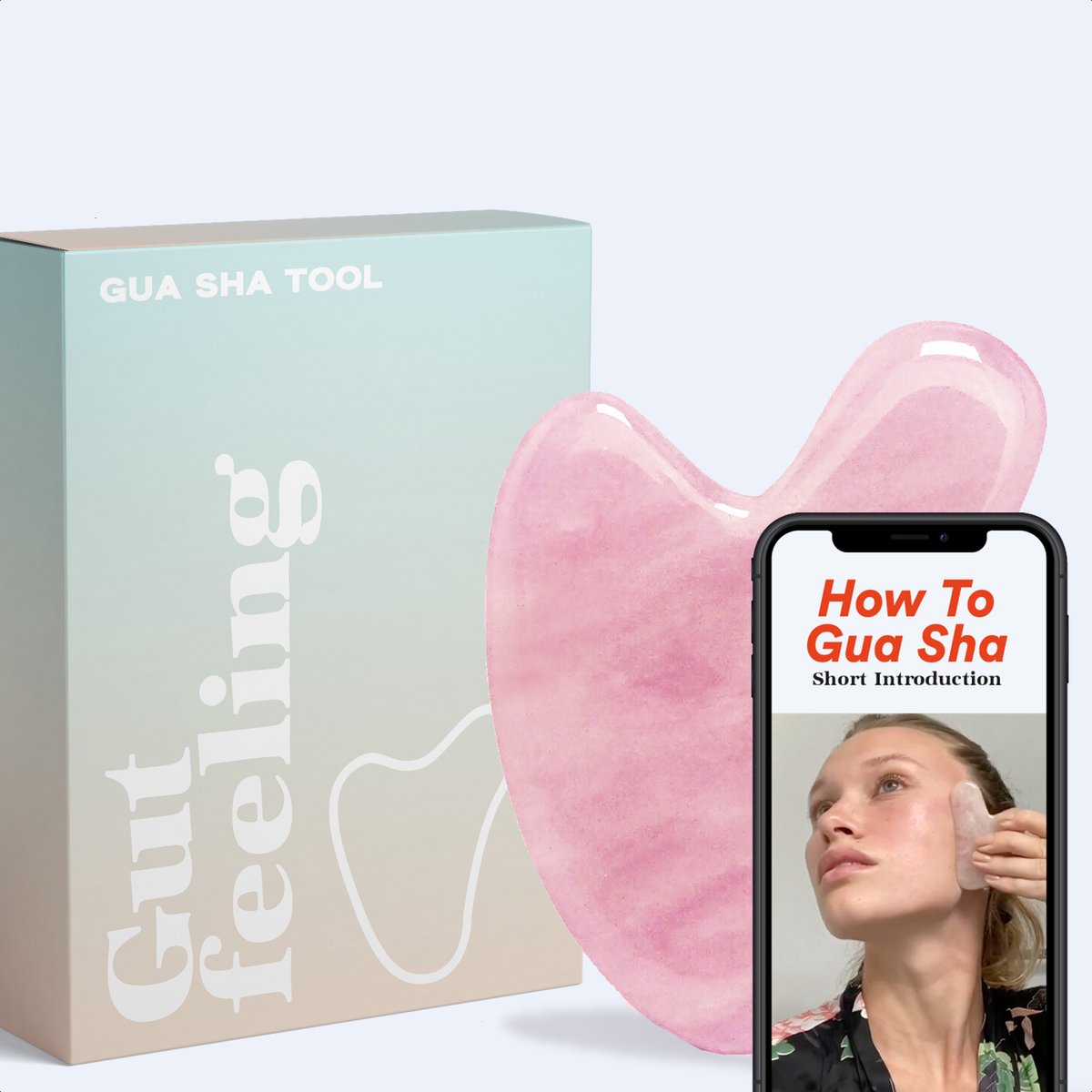 GuaSha Premium Jade tool Roze - 100% rozenkwarts