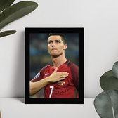 Cristiano Ronaldo Ingelijste Handtekening – 15 x 10cm In Klassiek Zwart Frame – Gedrukte handtekening – Manchester United - Juventus - Real Madrid - Goat of Football - Voetbal