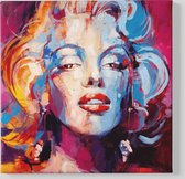 Canvas Schilderij - Marilyn Monroe - Kunst - 100x100x2 cm